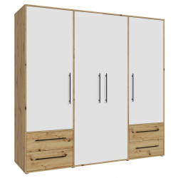 Szafa JUPITER Dąb Artisan/Biała – Styl skandynawski | Domowanie.pl