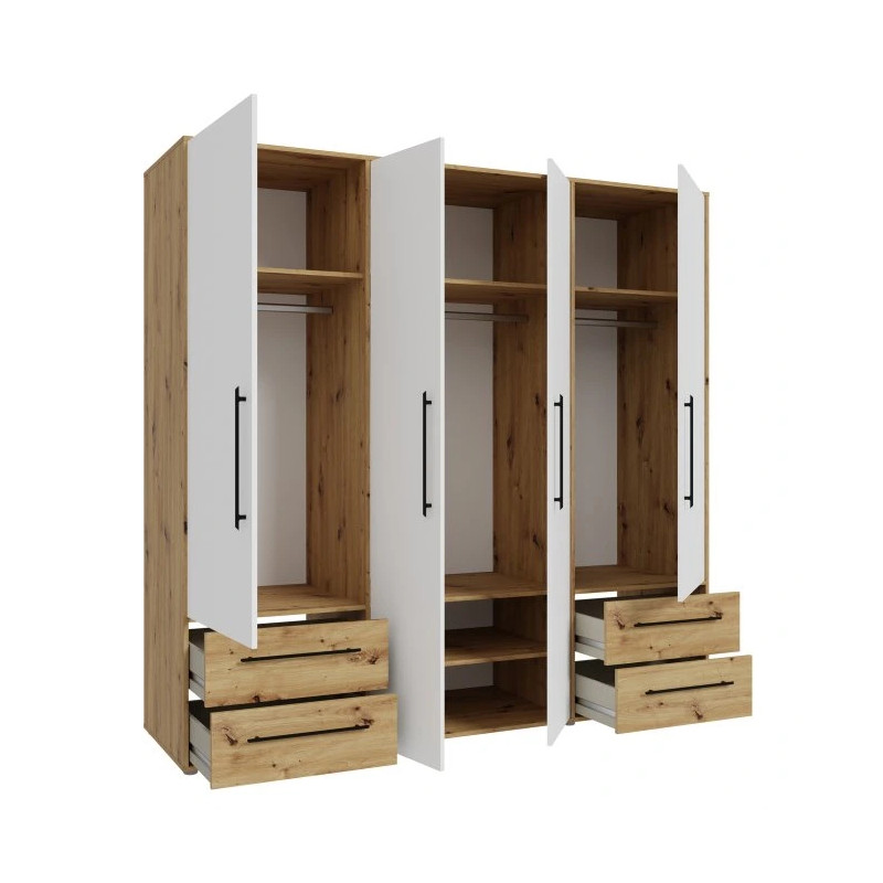 Szafa JUPITER Dąb Artisan/Biała – Styl skandynawski | Domowanie.pl