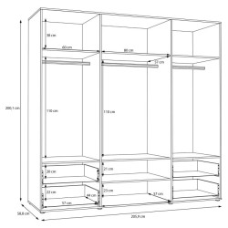 Szafa JUPITER Dąb Artisan/Biała – Styl skandynawski | Domowanie.pl