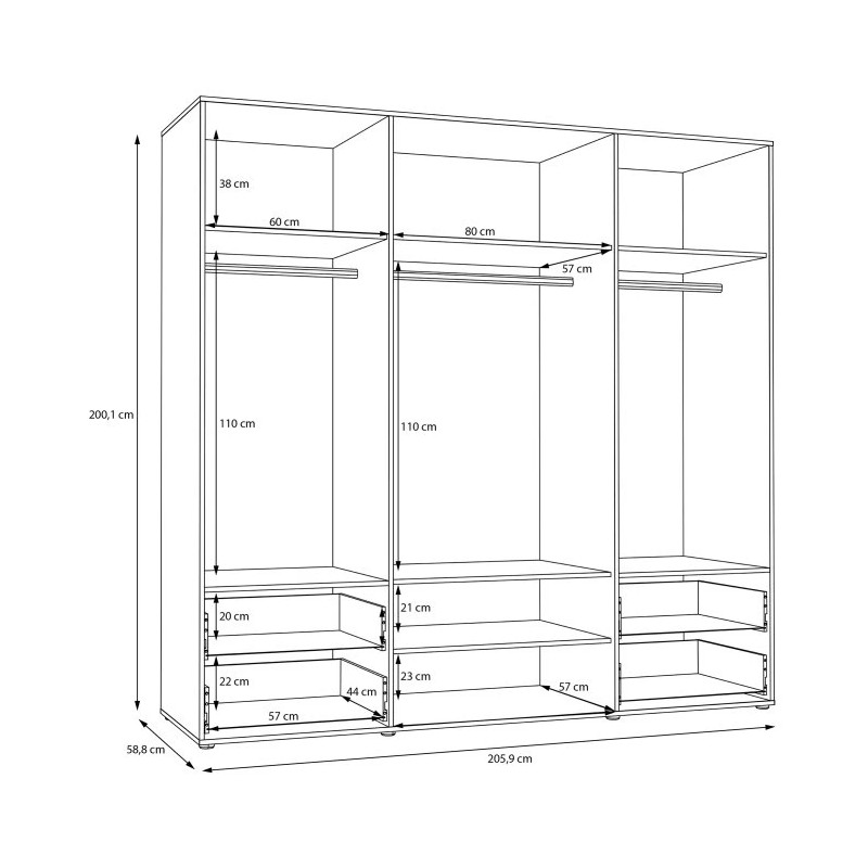 Szafa JUPITER Dąb Artisan/Biała – Styl skandynawski | Domowanie.pl