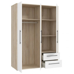 Szafa 145 cm Biały /Dąb Sonoma – Kolekcja Jupiter | Domowanie.pl