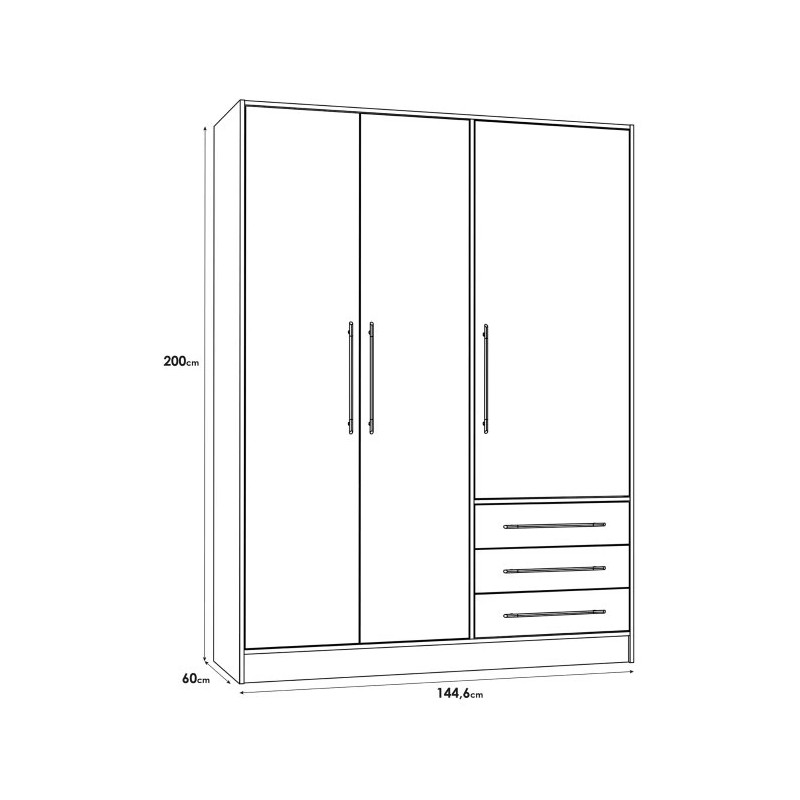 Szafa 145 cm JUPITER Dąb Sonoma/Biała – Styl i funkcjonalność | Domowanie.pl