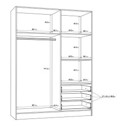 Szafa 145 cm JUPITER Dąb Sonoma/Biała – Styl i funkcjonalność | Domowanie.pl
