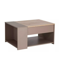 Ława Drop dąb alpejski/beż z unoszonym blatem 60x80x42