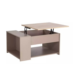 Ława Drop dąb alpejski/beż z unoszonym blatem 60x80x42