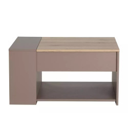 Ława Drop dąb alpejski/beż z unoszonym blatem 60x80x42