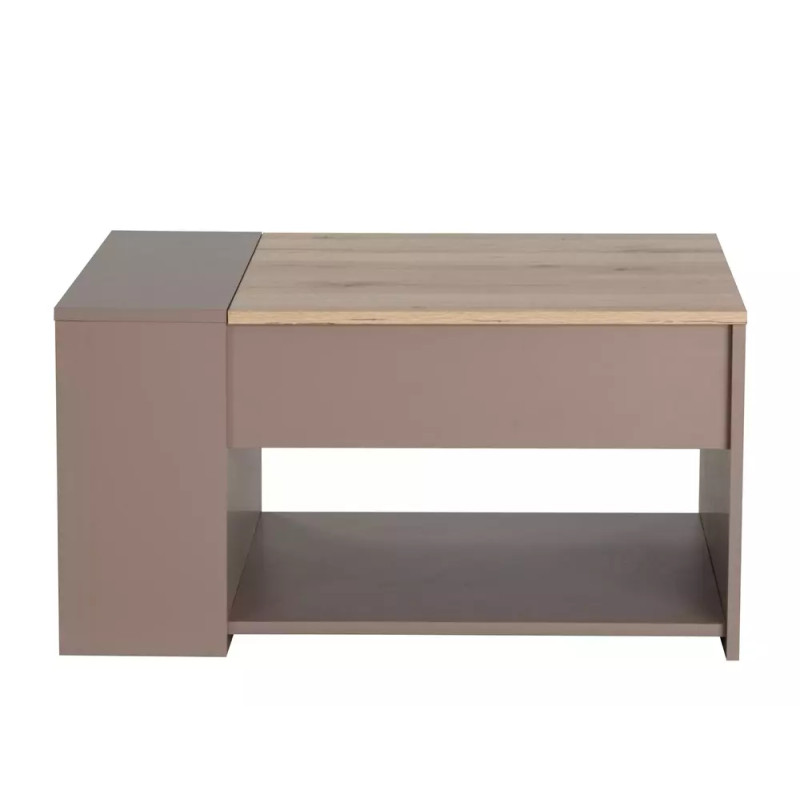 Ława Drop dąb alpejski/beż z unoszonym blatem 60x80x42