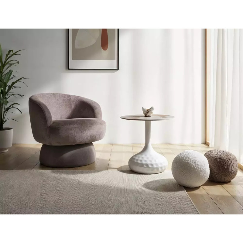 Ława Salo B biały połysk efekt marmuru/biały mat 49x50