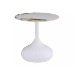 Ława Salo B biały połysk efekt marmuru/biały mat 49x50