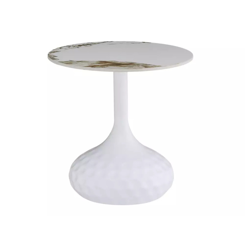 Ława Salo B biały połysk efekt marmuru/biały mat 49x50