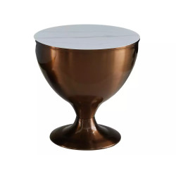 Ława Salsa biały mat efekt marmuru/miedziany połysk 38x75 (ZESTAW)