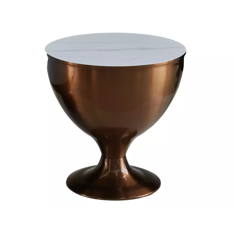 Ława Salsa biały mat efekt marmuru/miedziany połysk 38x75 (ZESTAW)