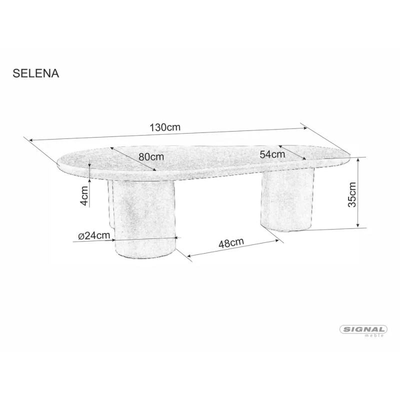 Ława Selena mikrocement jasny szary 35x80x130