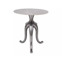 Ława Snake biały połysk efekt marmuru/srebrny 48x55