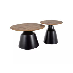 Ława Itaka dąb artisan/czarny mat 40x70 (ZESTAW)