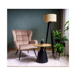 Ława Itaka dąb artisan/czarny mat 40x70 (ZESTAW)