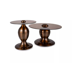 Ława Cassie brąz transparentny/miedziany połysk 38x70 (ZESTAW)