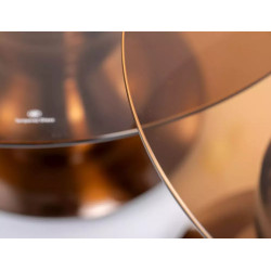 Ława Cassie brąz transparentny/miedziany połysk 38x70 (ZESTAW)