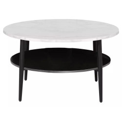 Ława Ella A  biały efekt marmuru/czarny 45x80