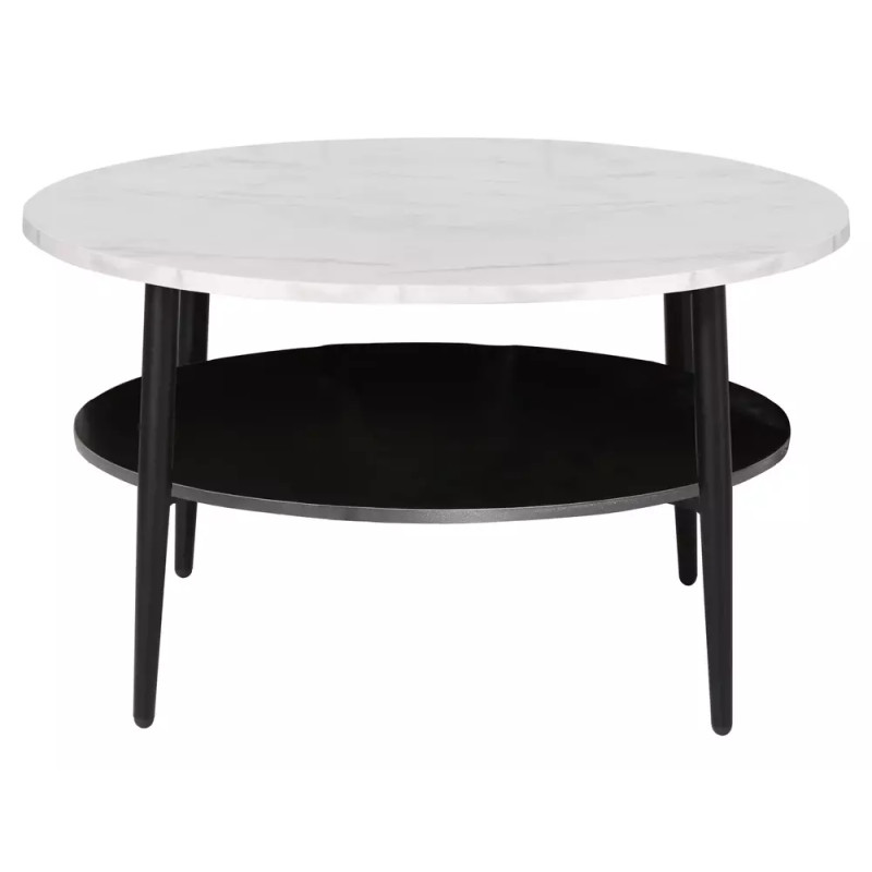 Ława Ella A  biały efekt marmuru/czarny 45x80