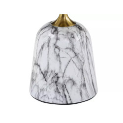 Ława Fama biały połysk efekt marmuru/biały/złoty 59x50