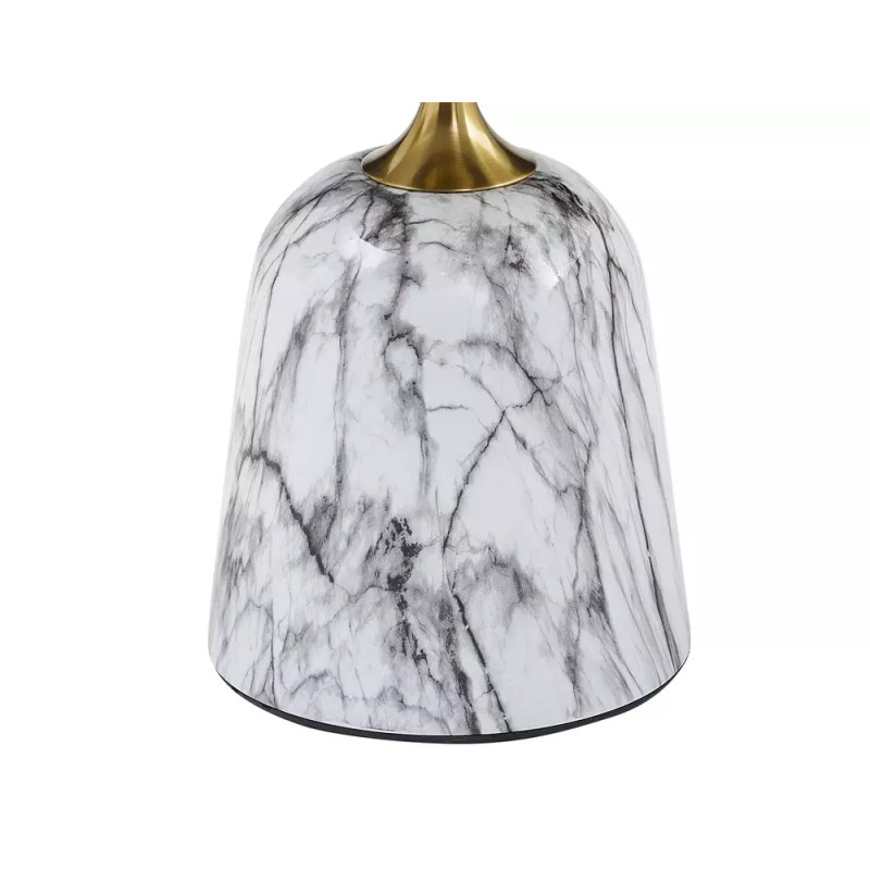 Ława Fama biały połysk efekt marmuru/biały/złoty 59x50