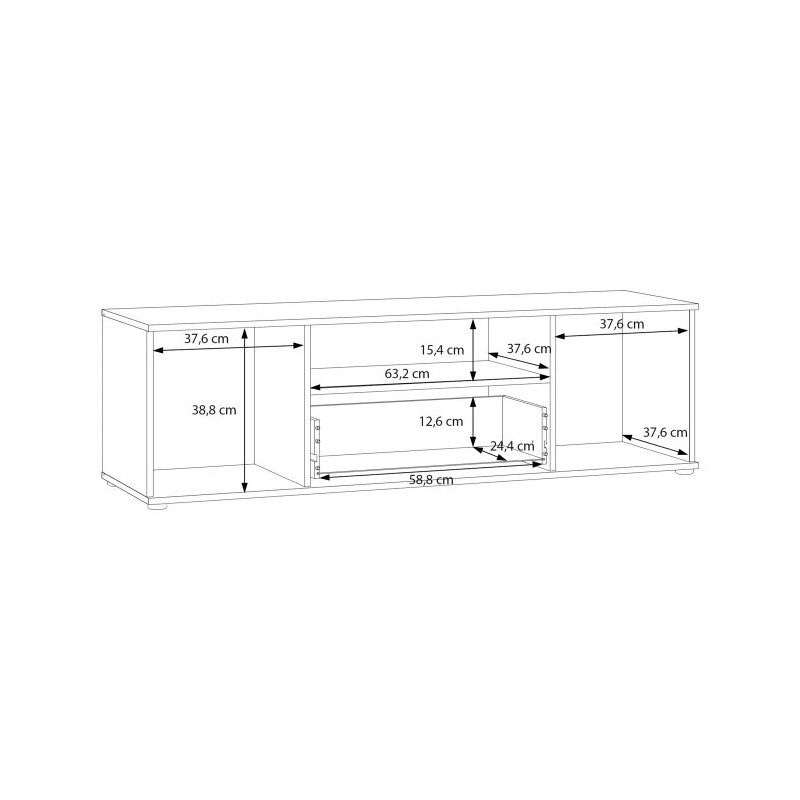 Szafka RTV NET106 IKLT031-Q45F Dąb Sonoma/Biały Meble Forte