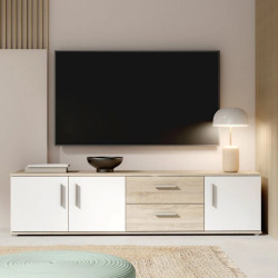 Szafka RTV NET106 IKLT041L-Q45F Dąb Sonoma/Biały Meble Forte