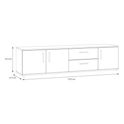 Szafka RTV NET106 IKLT041L-Q45F Dąb Sonoma/Biały Meble Forte