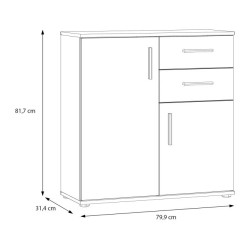 Komoda NET106 IKLK221-C830 Dąb Sonoma/Biały Meble Forte