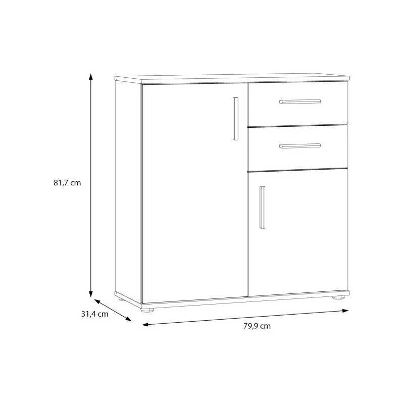 Komoda NET106 IKLK221-C830 Dąb Sonoma/Biały Meble Forte
