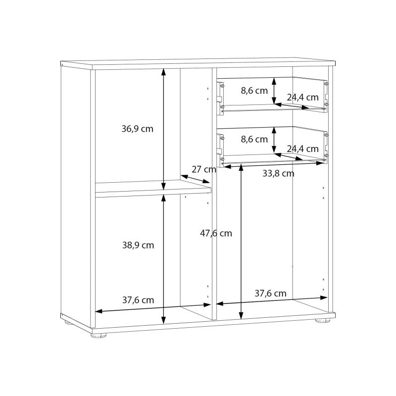 Komoda NET106 IKLK221-C830 Dąb Sonoma/Biały Meble Forte