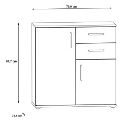 Komoda NET106 IKLK221-Q45F Dąb Sonoma/Biały Meble Forte