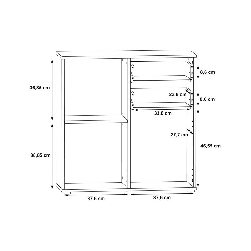 Komoda NET106 IKLK221-Q45F Dąb Sonoma/Biały Meble Forte