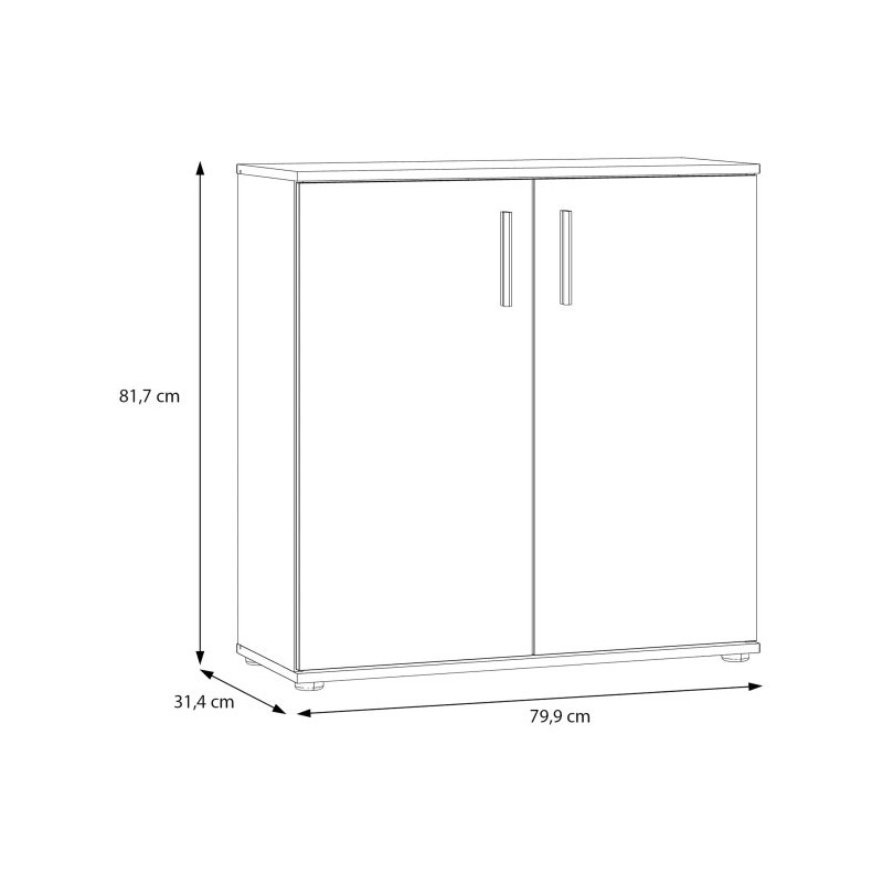 Komoda 2D NET106 IKLK222-C804 Dąb Artisan/Biały Meble Forte