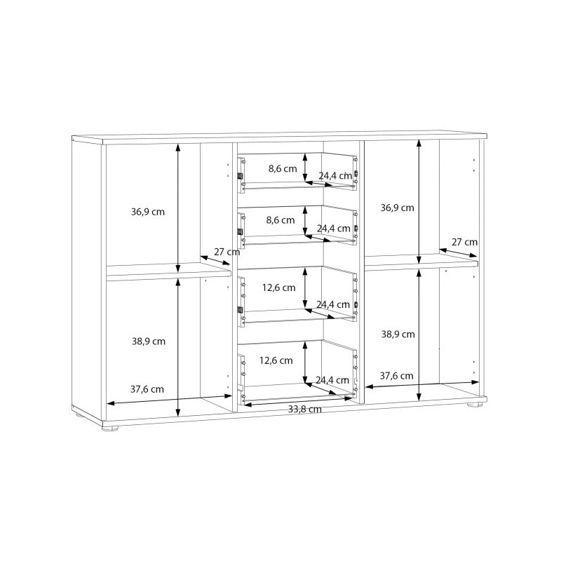 Komoda 2D4S NET106 KLK231-C830 Dąb Artisan/Biały Meble Forte