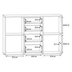 Komoda 2D4S NET106 IKLK231-Q45F Dąb Sonoma/Biały Meble Forte