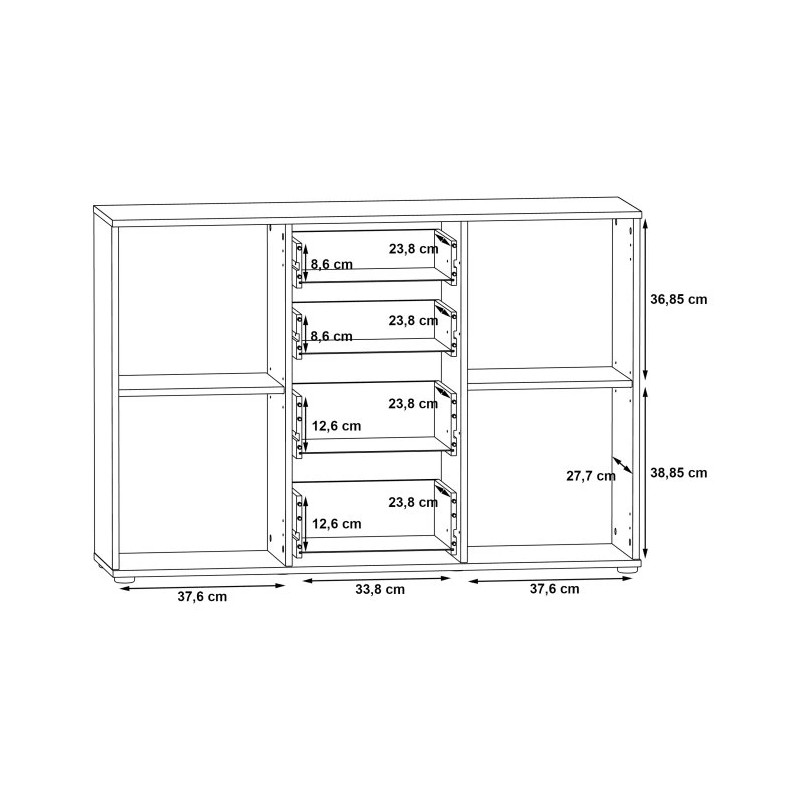 Komoda 2D4S NET106 IKLK231-Q45F Dąb Sonoma/Biały Meble Forte