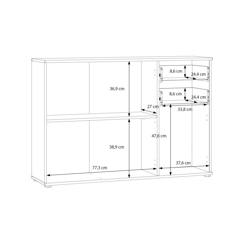 Komoda 3D2S NET106 IKLK232-C830 Dąb Artisan/Biały Meble Forte