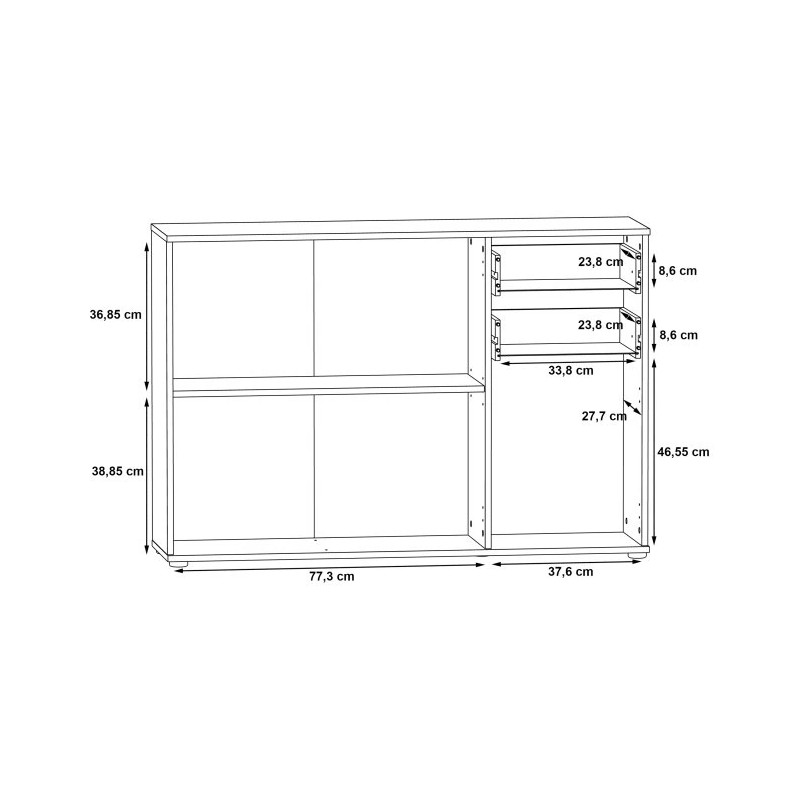 Komoda 3D2S NET106 IKLK232-Q45F Dąb Sonoma/Biały Meble Forte
