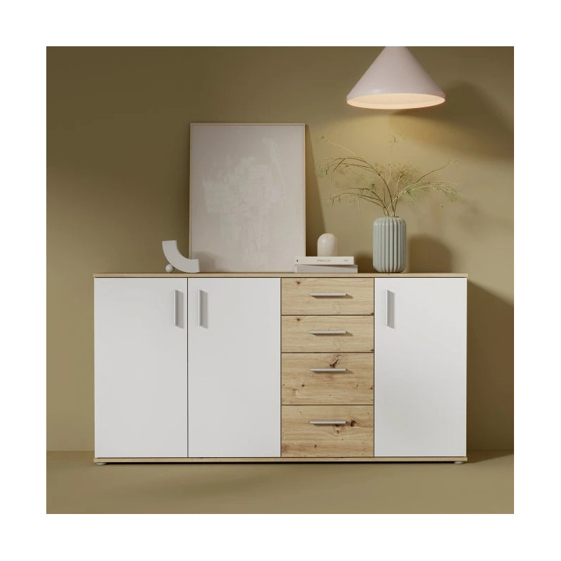 Komoda 3D4S NET106 IKLK241-C830 Dąb Artisan/Biały Meble Forte