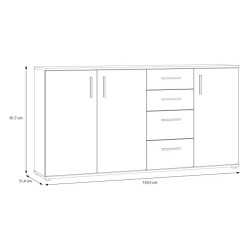 Komoda 3D4S NET106 IKLK241-C830 Dąb Artisan/Biały Meble Forte