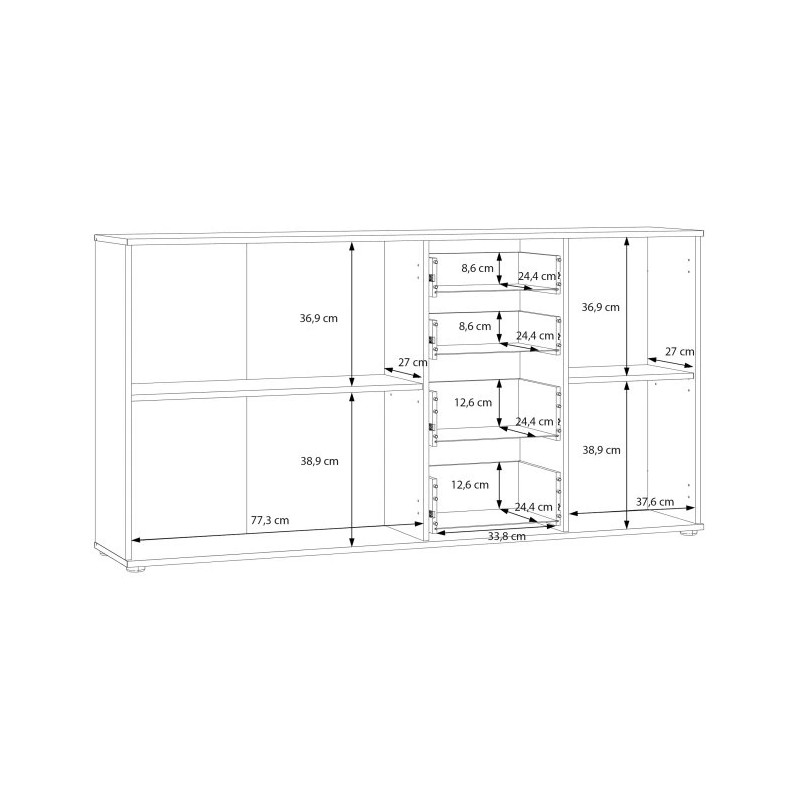 Komoda 3D4S NET106 IKLK241-C830 Dąb Artisan/Biały Meble Forte