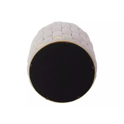 Pufa Tiara Velvet z pojemnikiem jasny beż/złoty tap.250 (42x37)