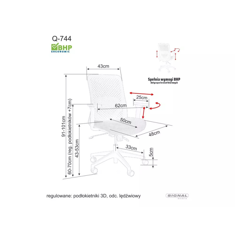 Fotel obrotowy Q-744 czarny