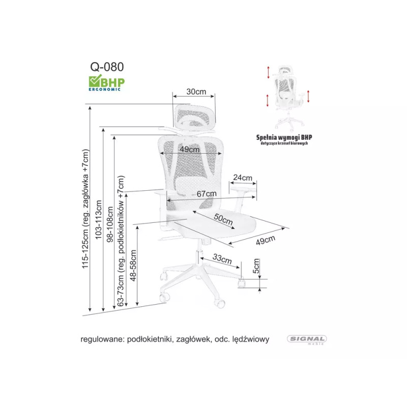 Fotel obrotowy Q-080 czarny (z wieszakiem)