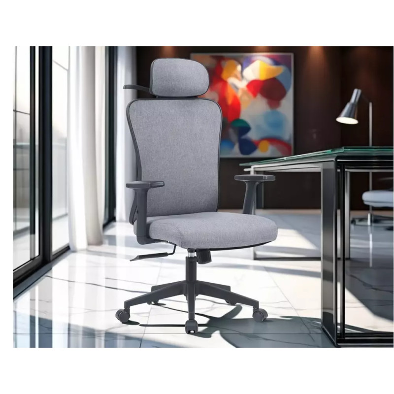 Fotel obrotowy Q-080M szary (z wieszakiem)