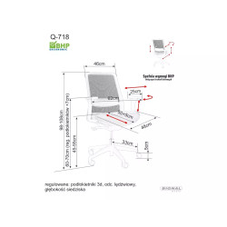 Fotel obrotowy Q-718 szary