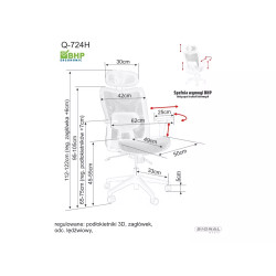Fotel obrotowy Q-724H szary