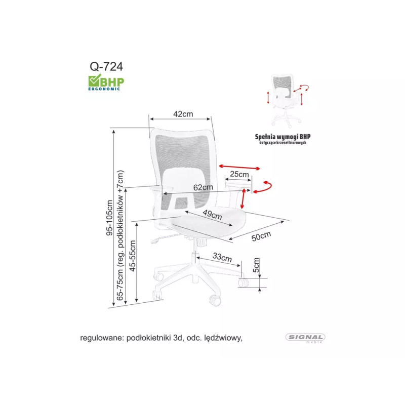 Fotel obrotowy Q-724 szary